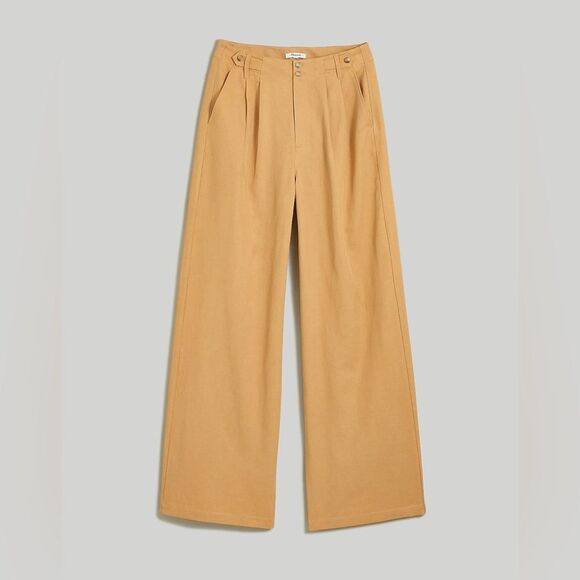 NWT Madewell The Petite Harlow Wide-Leg Linen Blend Pant in Desert Dune - Picture 6 of 10